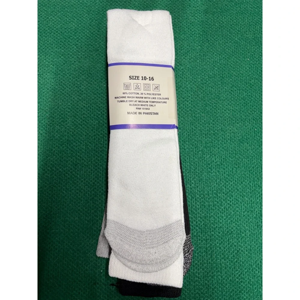 Mens Big and Tall Premium Cotton Crew Socks 3 Pair Pack Size 10-16 Multi Color